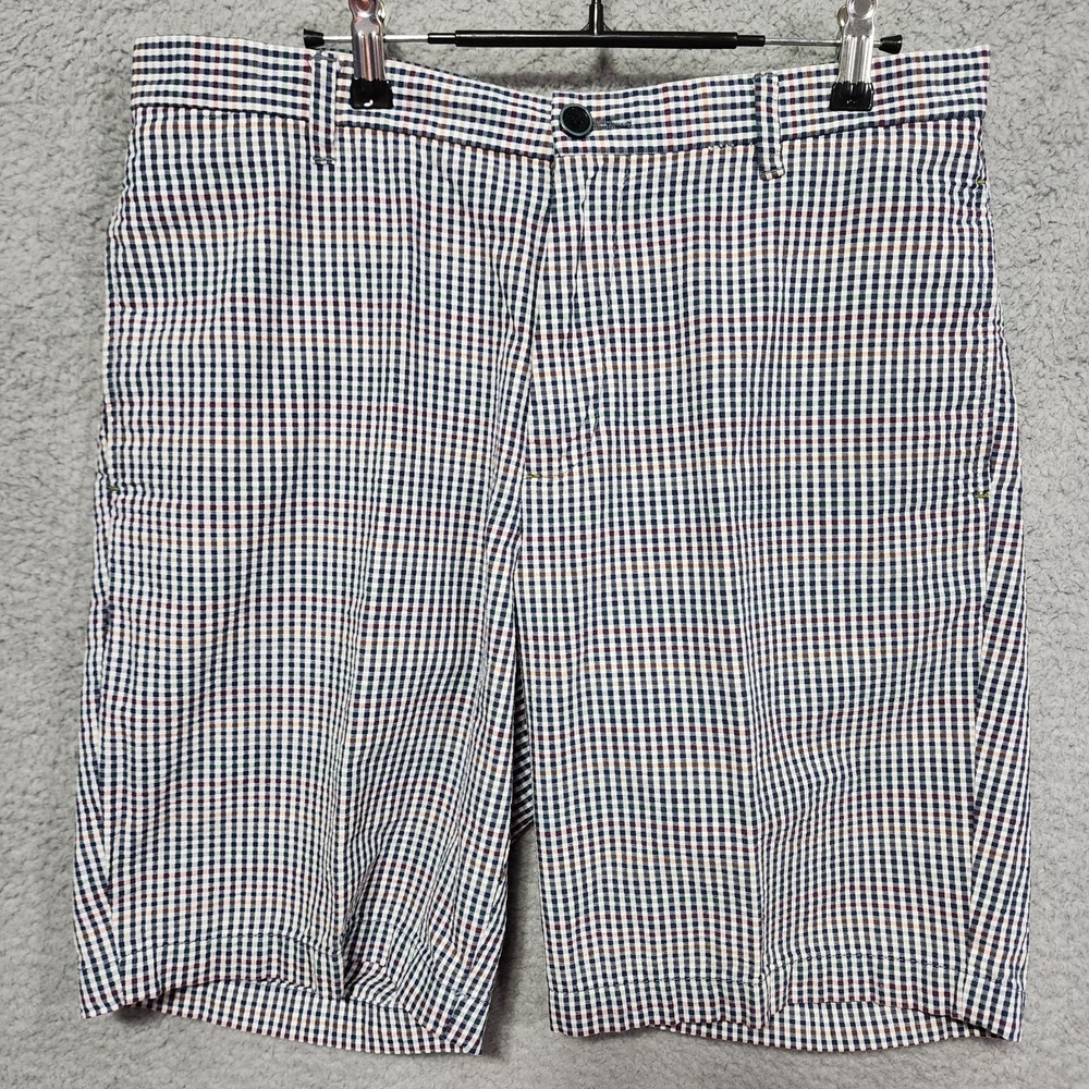 Tommy Bahama Men's Shorts Size 33 Plaid Green Blue Preppy Dressy Pockets